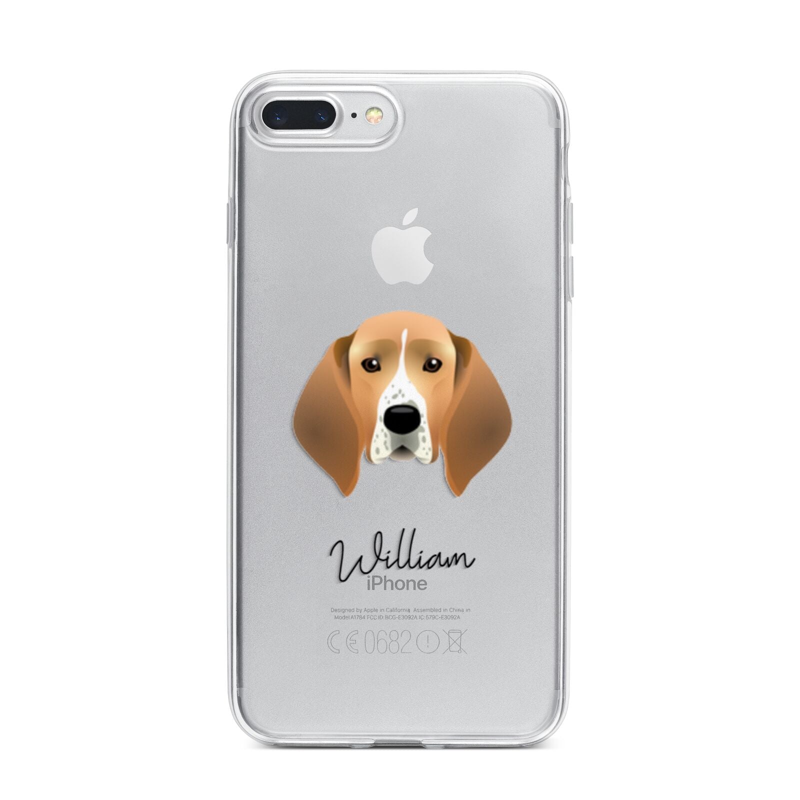 Treeing Walker Coonhound Personalised iPhone 7 Plus Bumper Case on Silver iPhone
