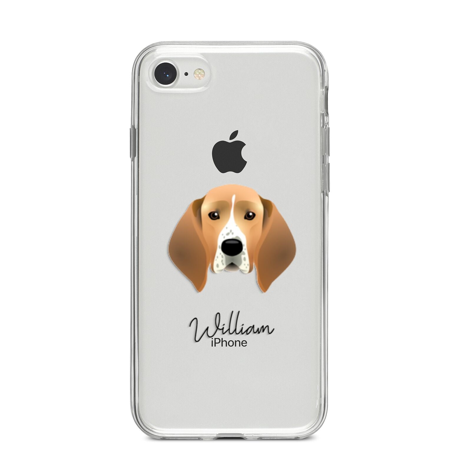 Treeing Walker Coonhound Personalised iPhone 8 Bumper Case on Silver iPhone