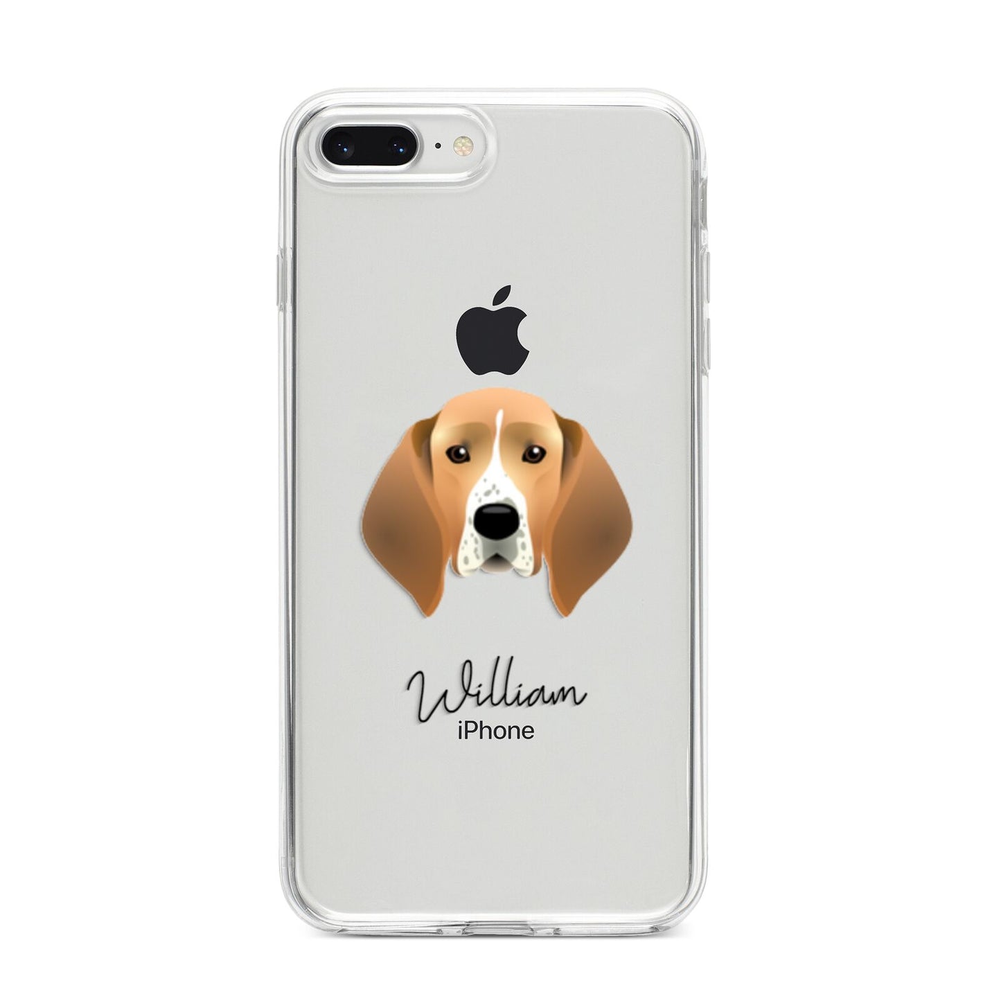 Treeing Walker Coonhound Personalised iPhone 8 Plus Bumper Case on Silver iPhone