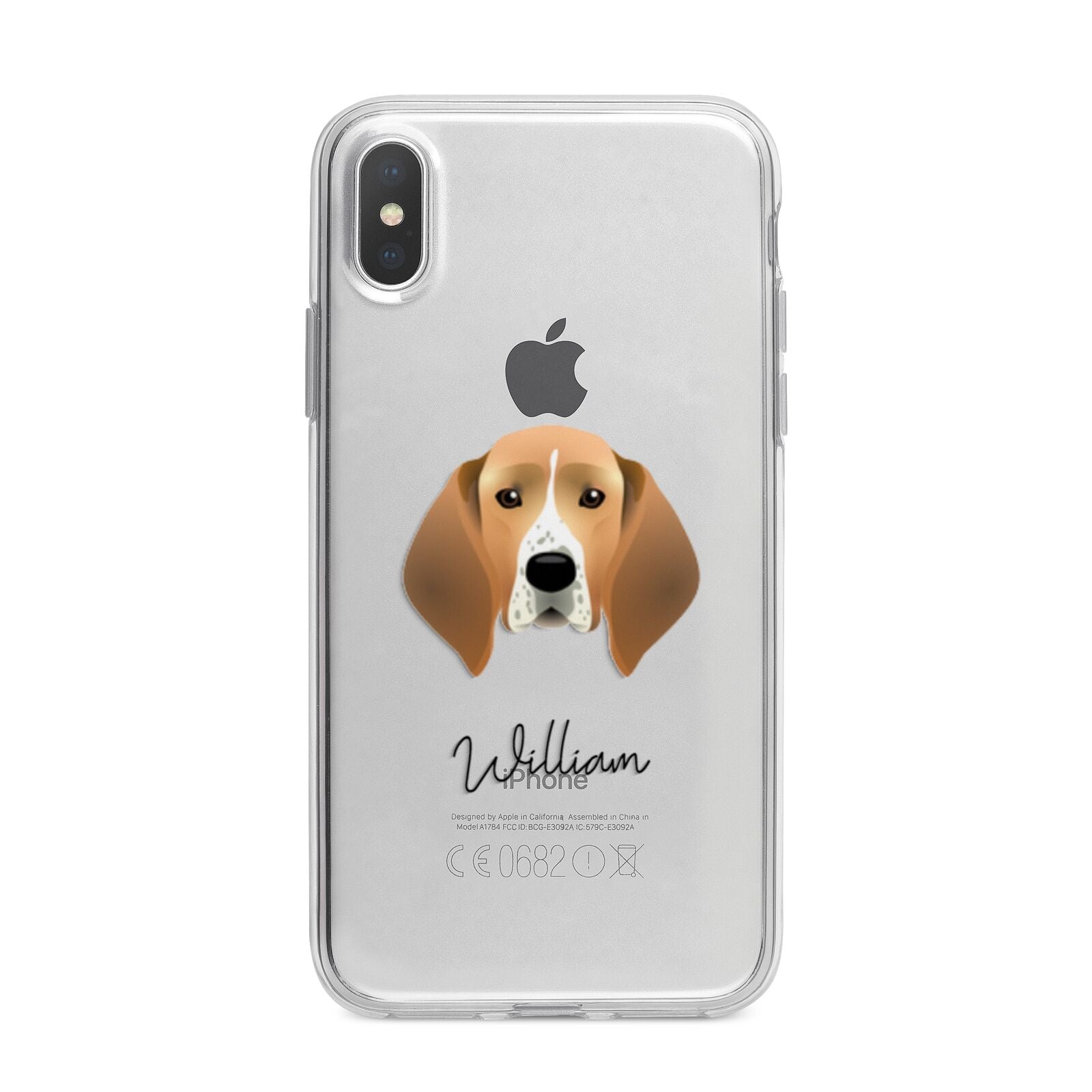 Treeing Walker Coonhound Personalised iPhone X Bumper Case on Silver iPhone Alternative Image 1
