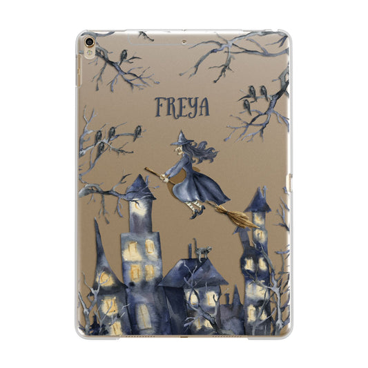 Treetop Halloween Witch Apple iPad Gold Case