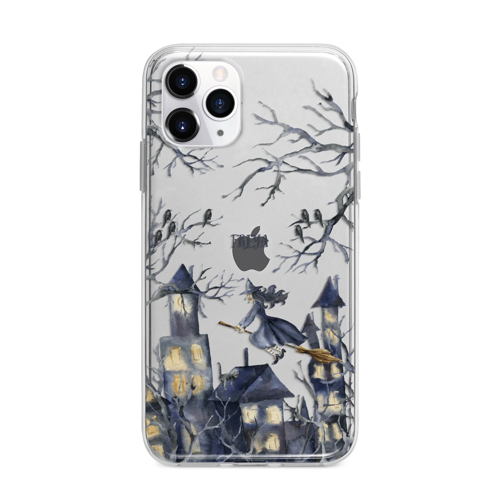 Treetop Halloween Witch Apple iPhone 11 Pro in Silver with Bumper Case