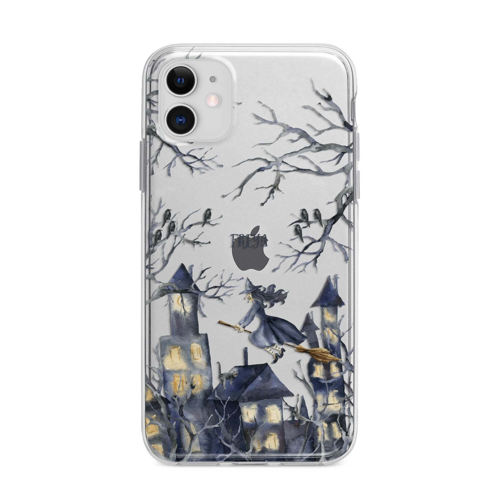 Treetop Halloween Witch Apple iPhone 11 in White with Bumper Case