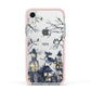 Treetop Halloween Witch Apple iPhone XR Impact Case Pink Edge on Silver Phone