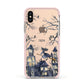 Treetop Halloween Witch Apple iPhone Xs Impact Case Pink Edge on Gold Phone
