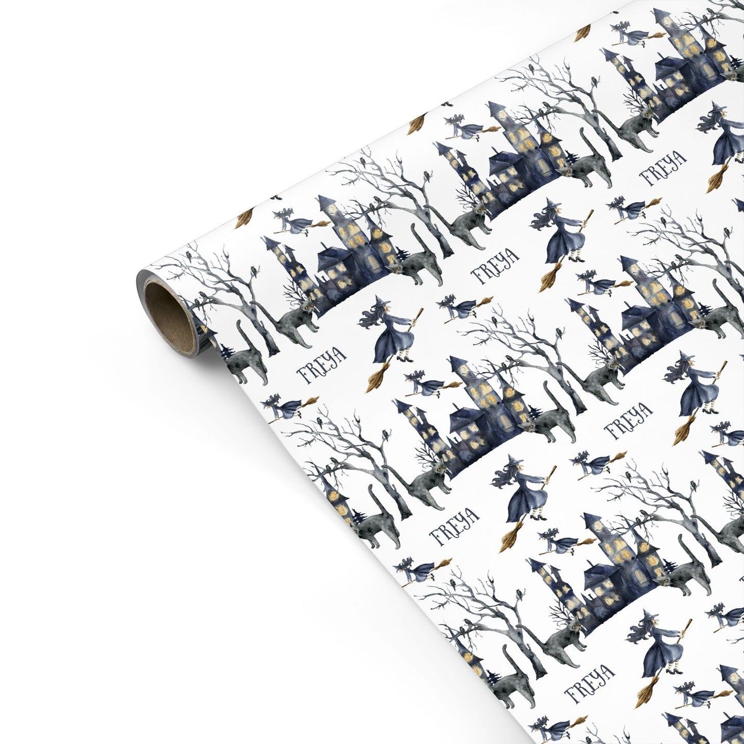 Treetop Halloween Witch Personalised Gift Wrap