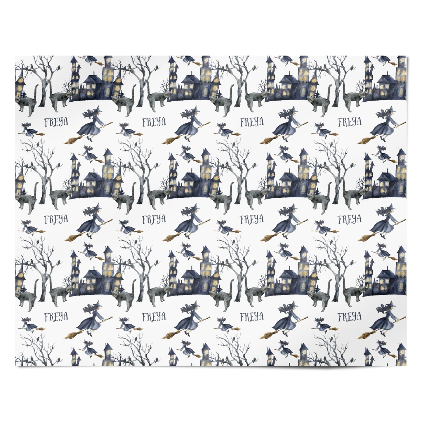 Treetop Halloween Witch Personalised Wrapping Paper Alternative