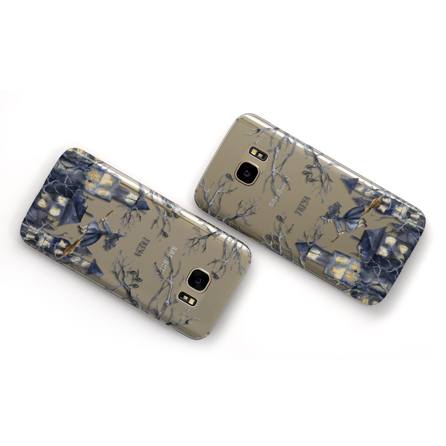 Treetop Halloween Witch Samsung Galaxy Case Flat Overview