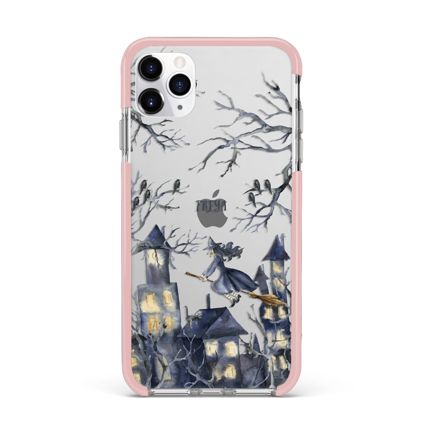 Treetop Halloween Witch iPhone 11 Pro Max Impact Pink Edge Case