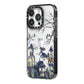 Treetop Halloween Witch iPhone 14 Pro Black Impact Case Side Angle on Silver phone