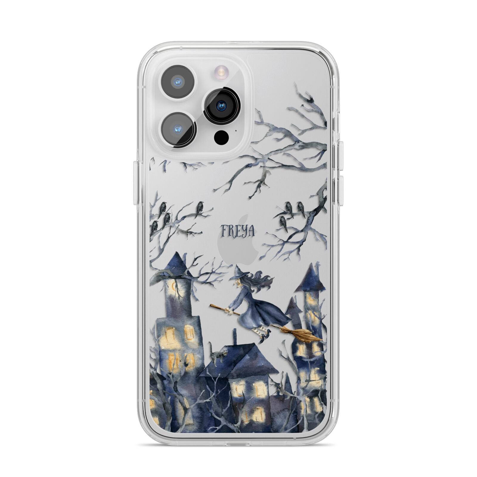 Treetop Halloween Witch iPhone 14 Pro Max Clear Tough Case Silver