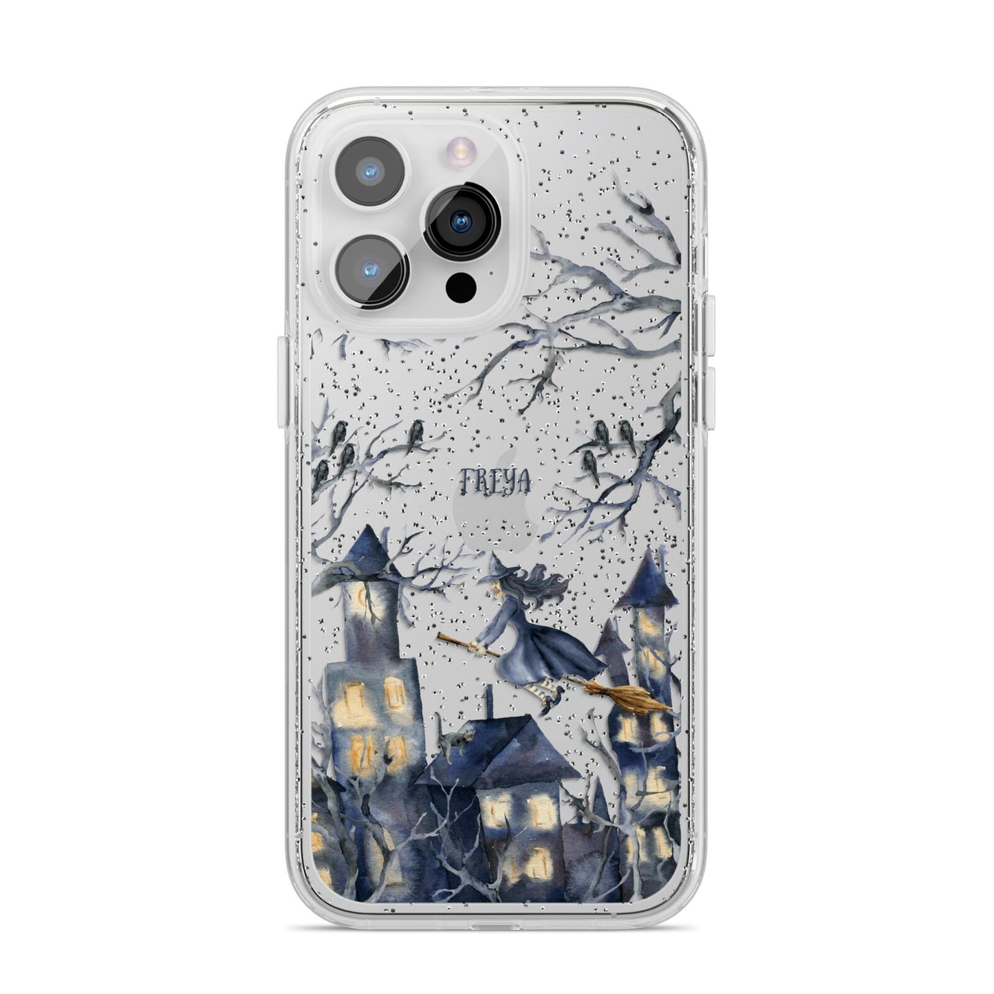 Treetop Halloween Witch iPhone 14 Pro Max Glitter Tough Case Silver