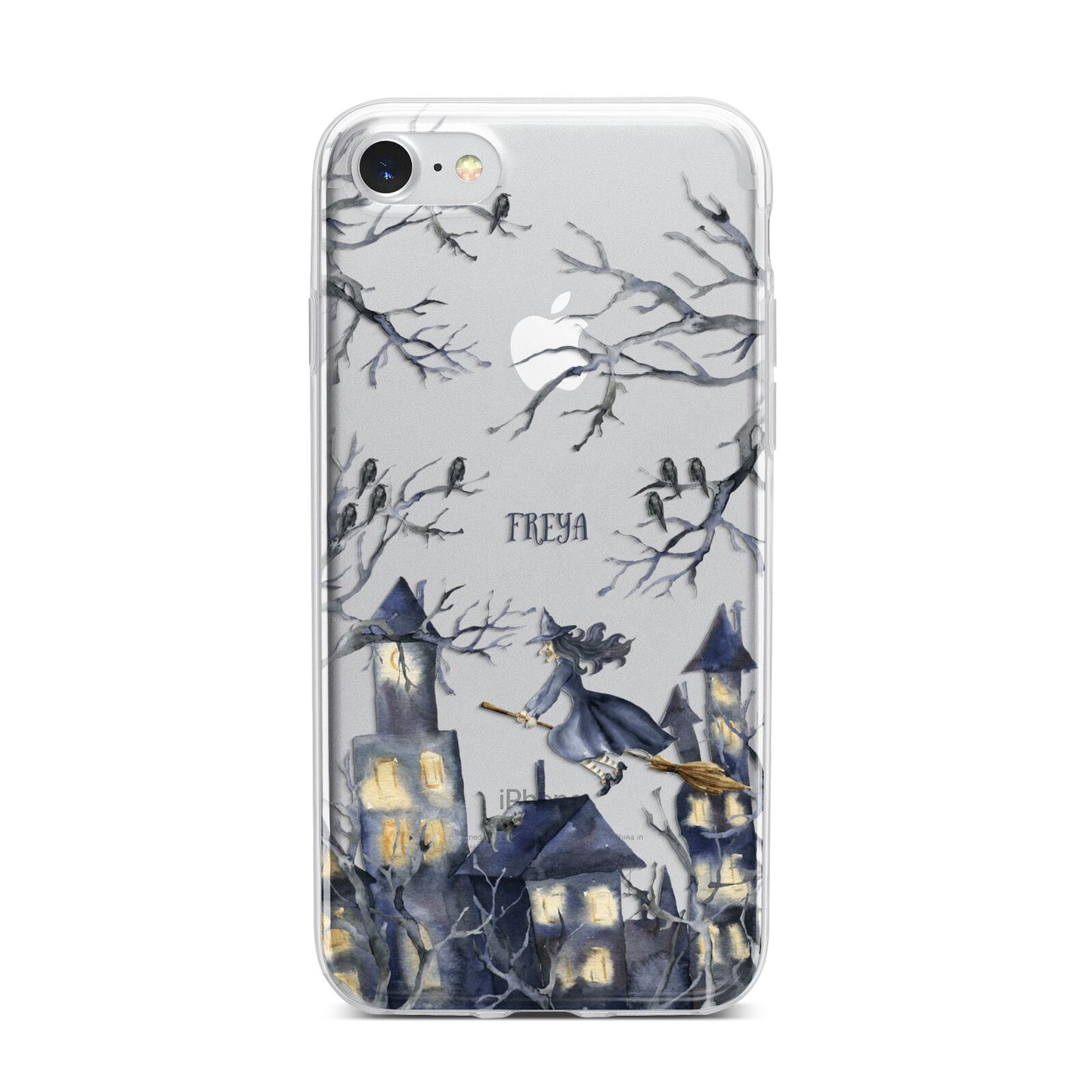 Treetop Halloween Witch iPhone 7 Bumper Case on Silver iPhone