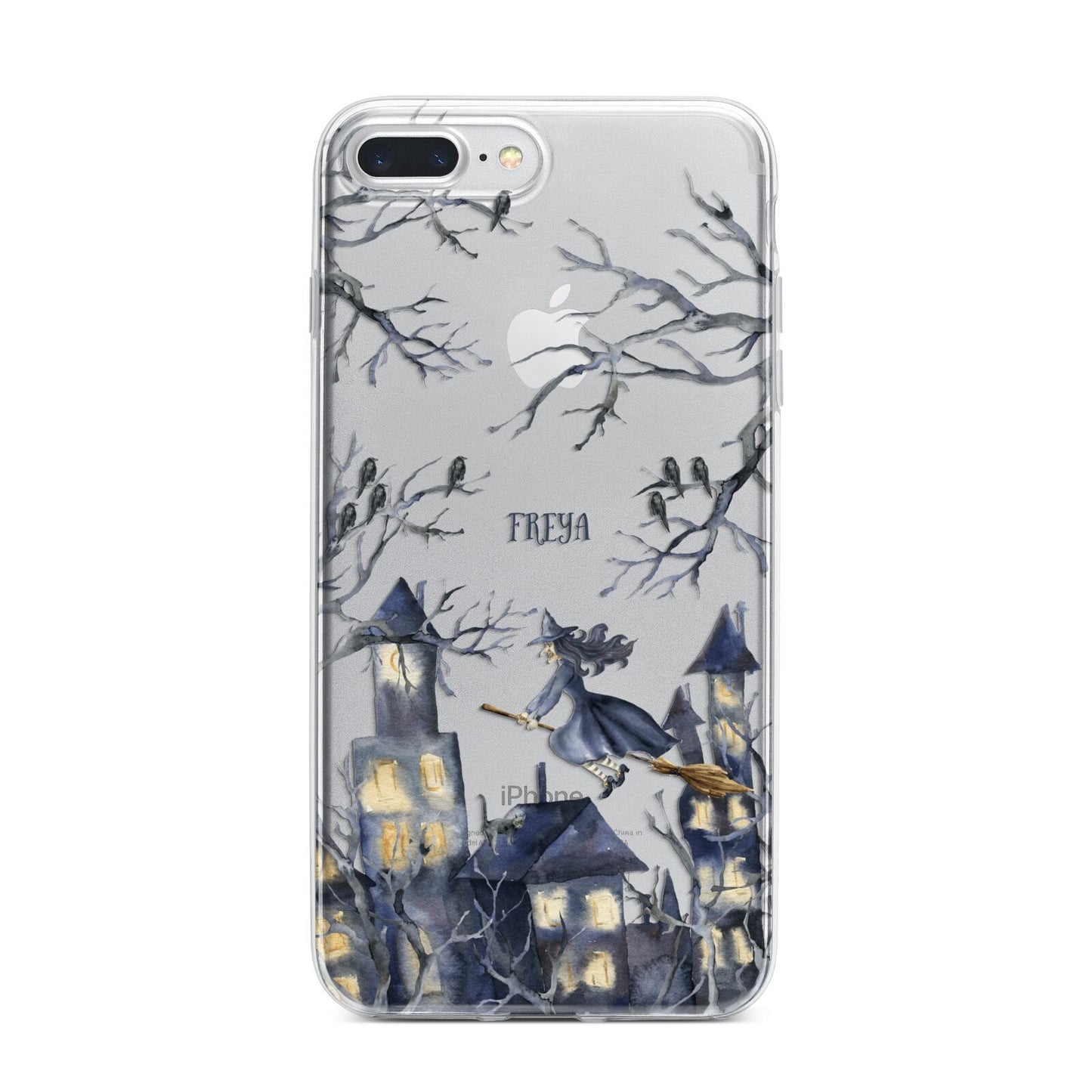 Treetop Halloween Witch iPhone 7 Plus Bumper Case on Silver iPhone