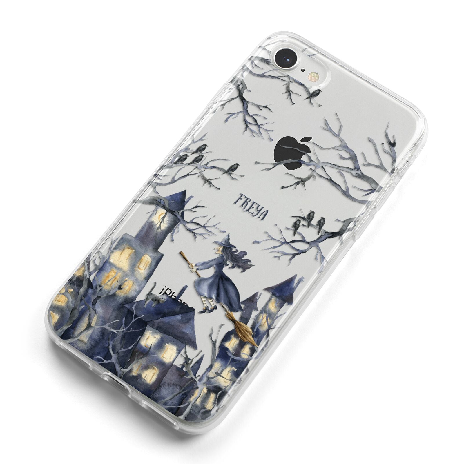 Treetop Halloween Witch iPhone 8 Bumper Case on Silver iPhone Alternative Image