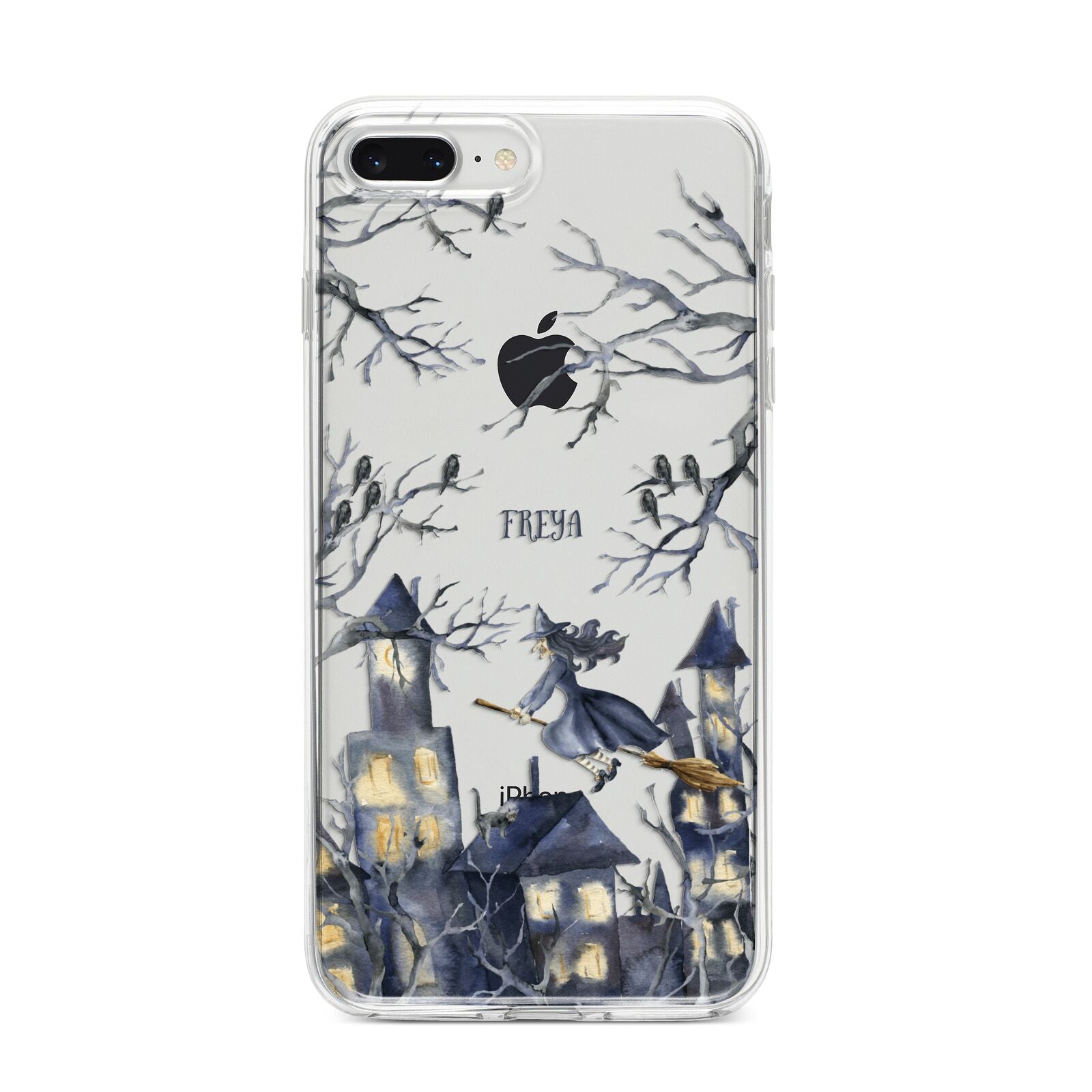 Treetop Halloween Witch iPhone 8 Plus Bumper Case on Silver iPhone