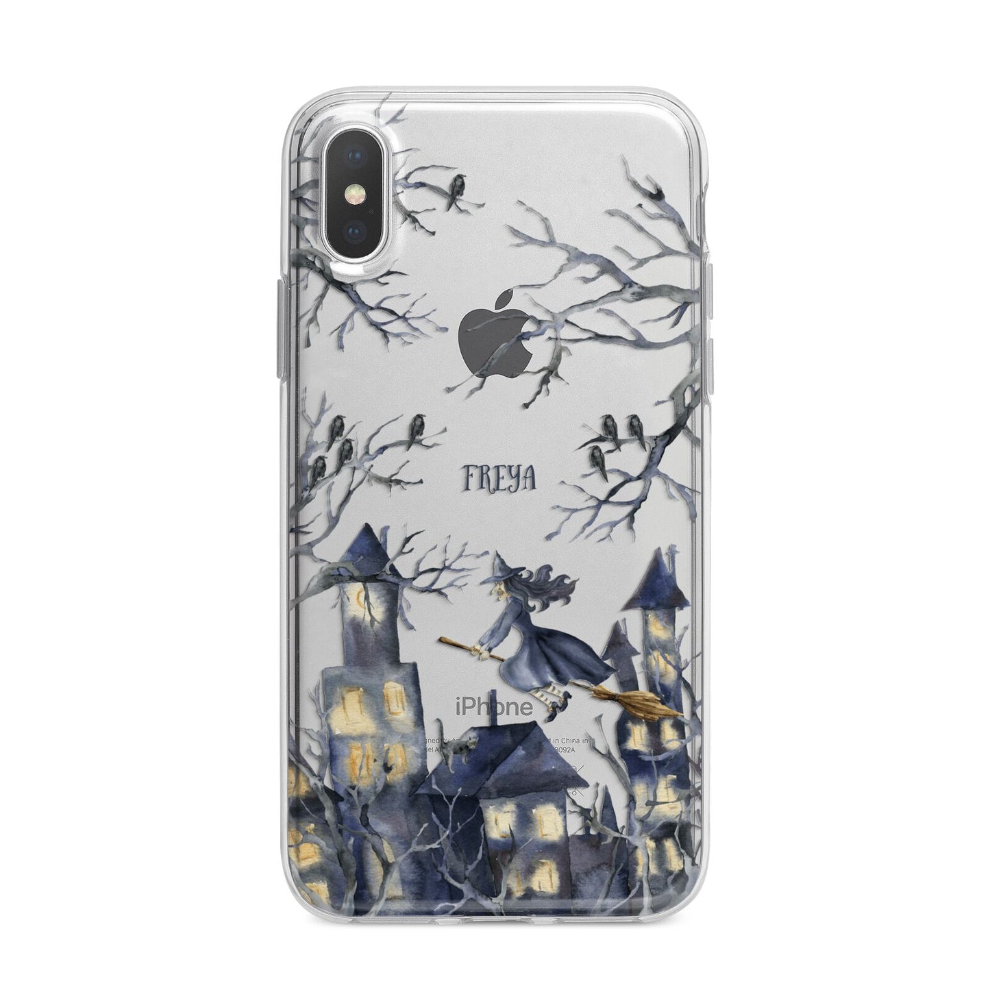 Treetop Halloween Witch iPhone X Bumper Case on Silver iPhone Alternative Image 1