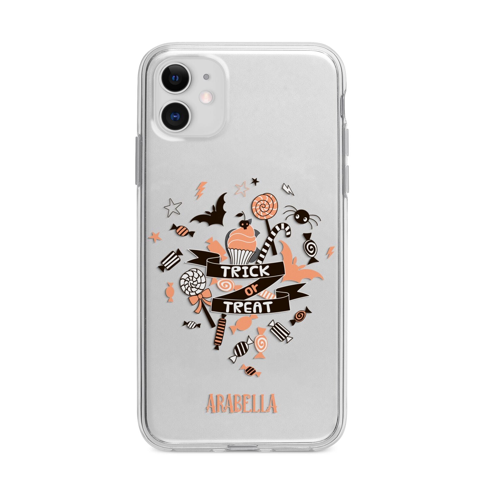 Trick or Treat Apple iPhone 11 in White with Bumper Case