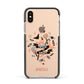Trick or Treat Apple iPhone Xs Impact Case Black Edge on Gold Phone