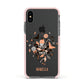 Trick or Treat Apple iPhone Xs Impact Case Pink Edge on Black Phone