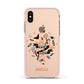 Trick or Treat Apple iPhone Xs Impact Case Pink Edge on Gold Phone
