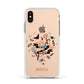 Trick or Treat Apple iPhone Xs Impact Case White Edge on Gold Phone