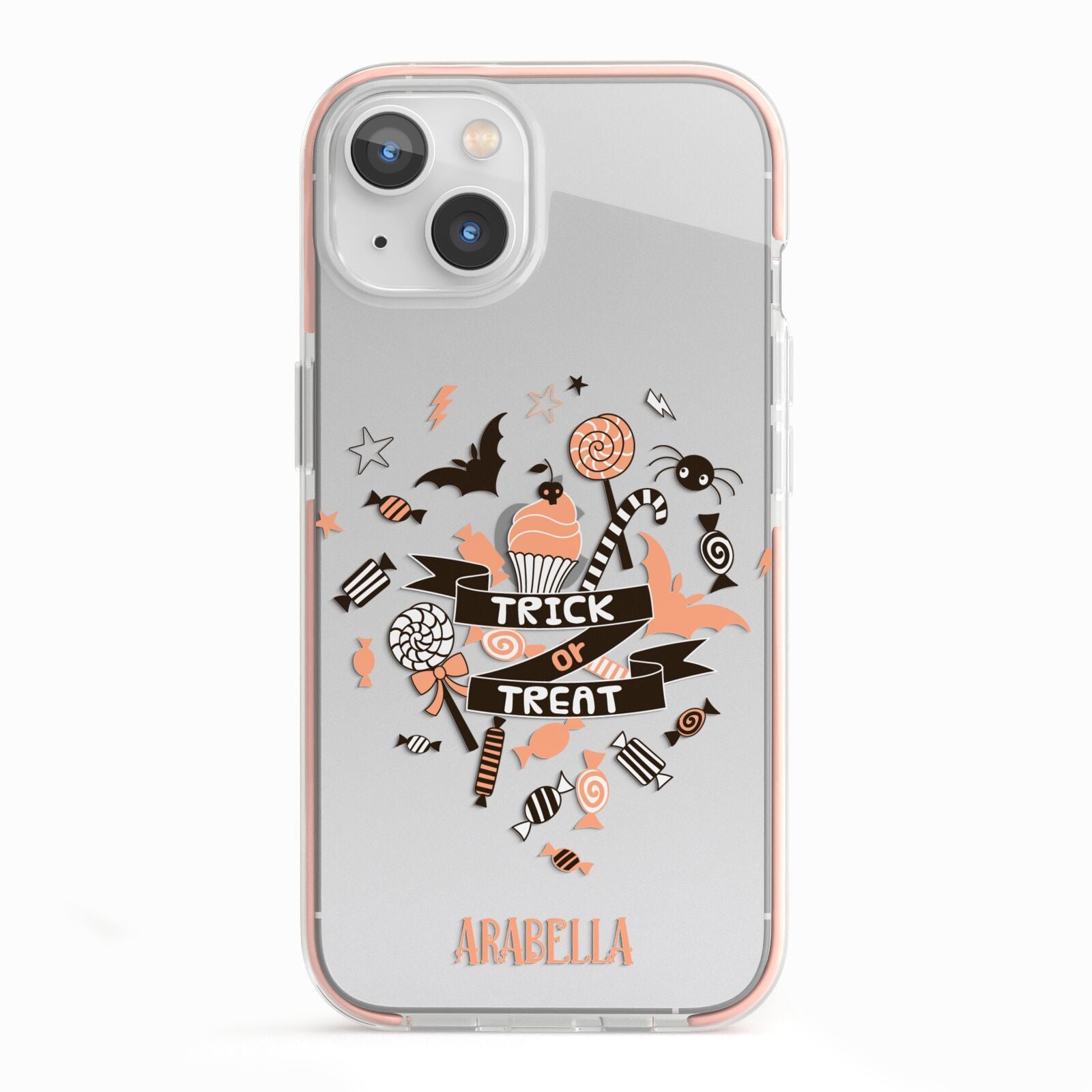 Trick or Treat iPhone 13 TPU Impact Case with Pink Edges