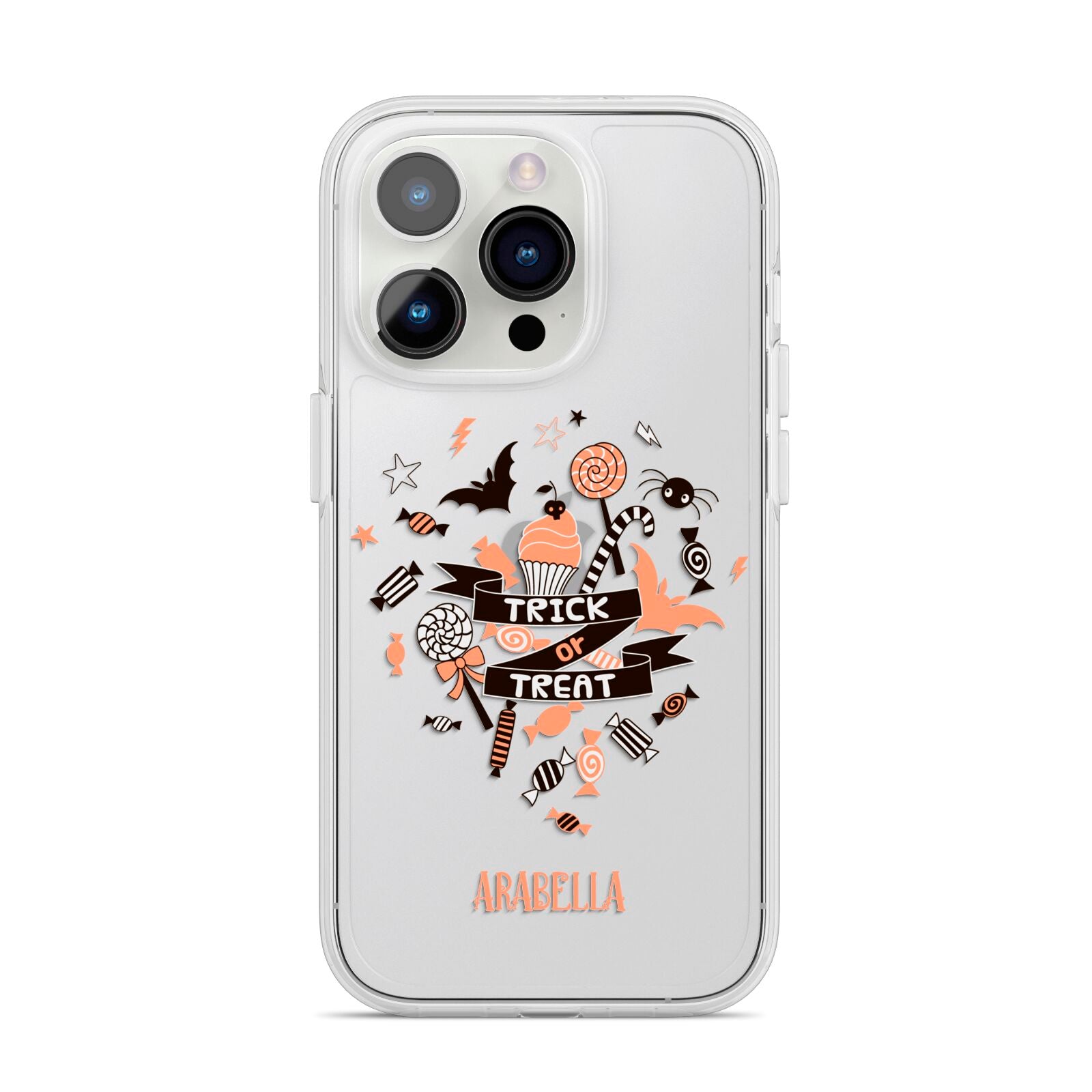 Trick or Treat iPhone 14 Pro Clear Tough Case Silver