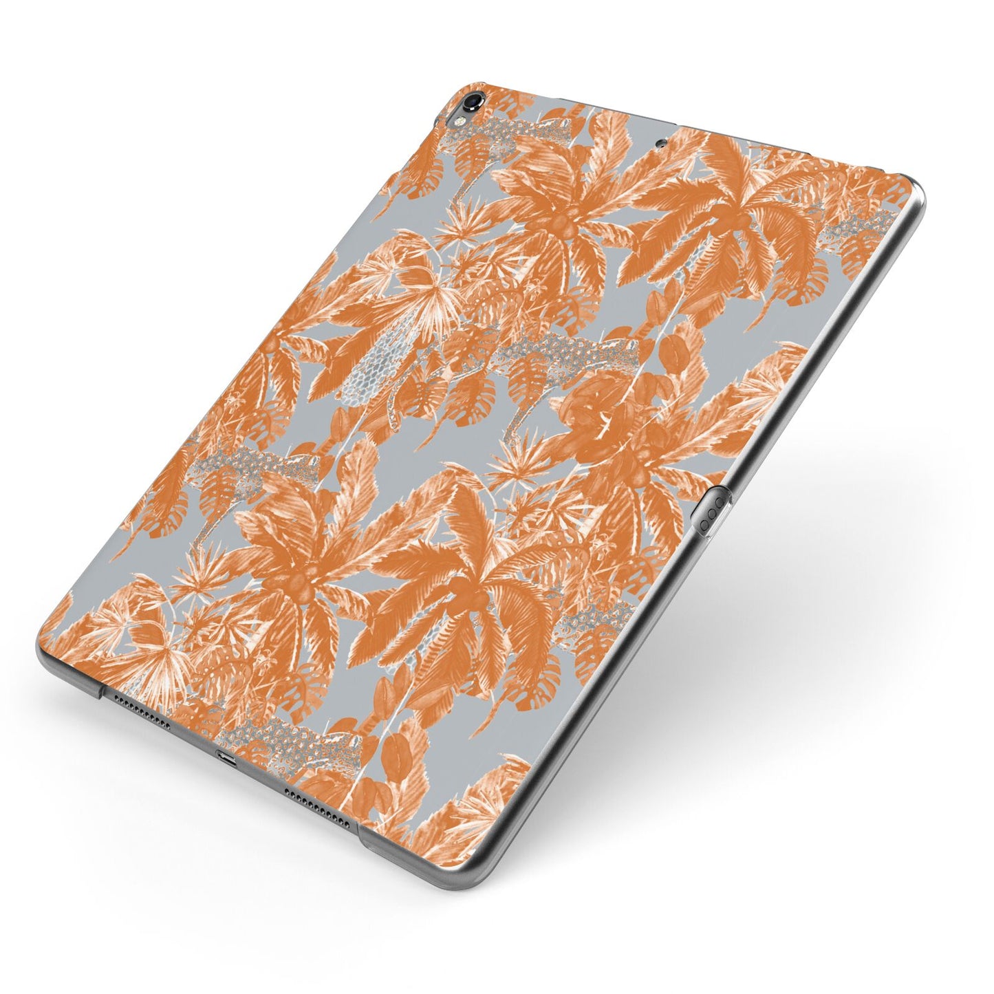 Tropical Apple iPad Case on Grey iPad Side View
