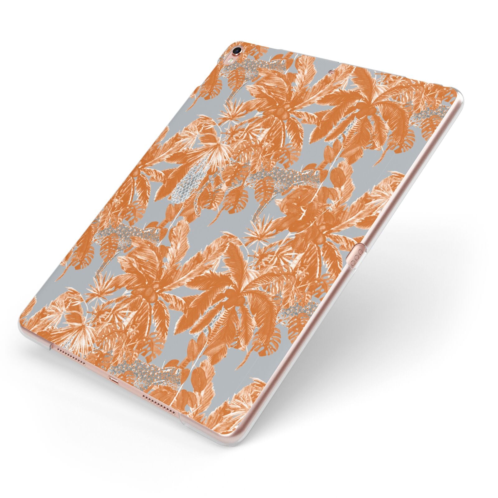 Tropical Apple iPad Case on Rose Gold iPad Side View