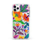 Tropical Floral Apple iPhone 11 Pro Max in Silver with White Impact Case