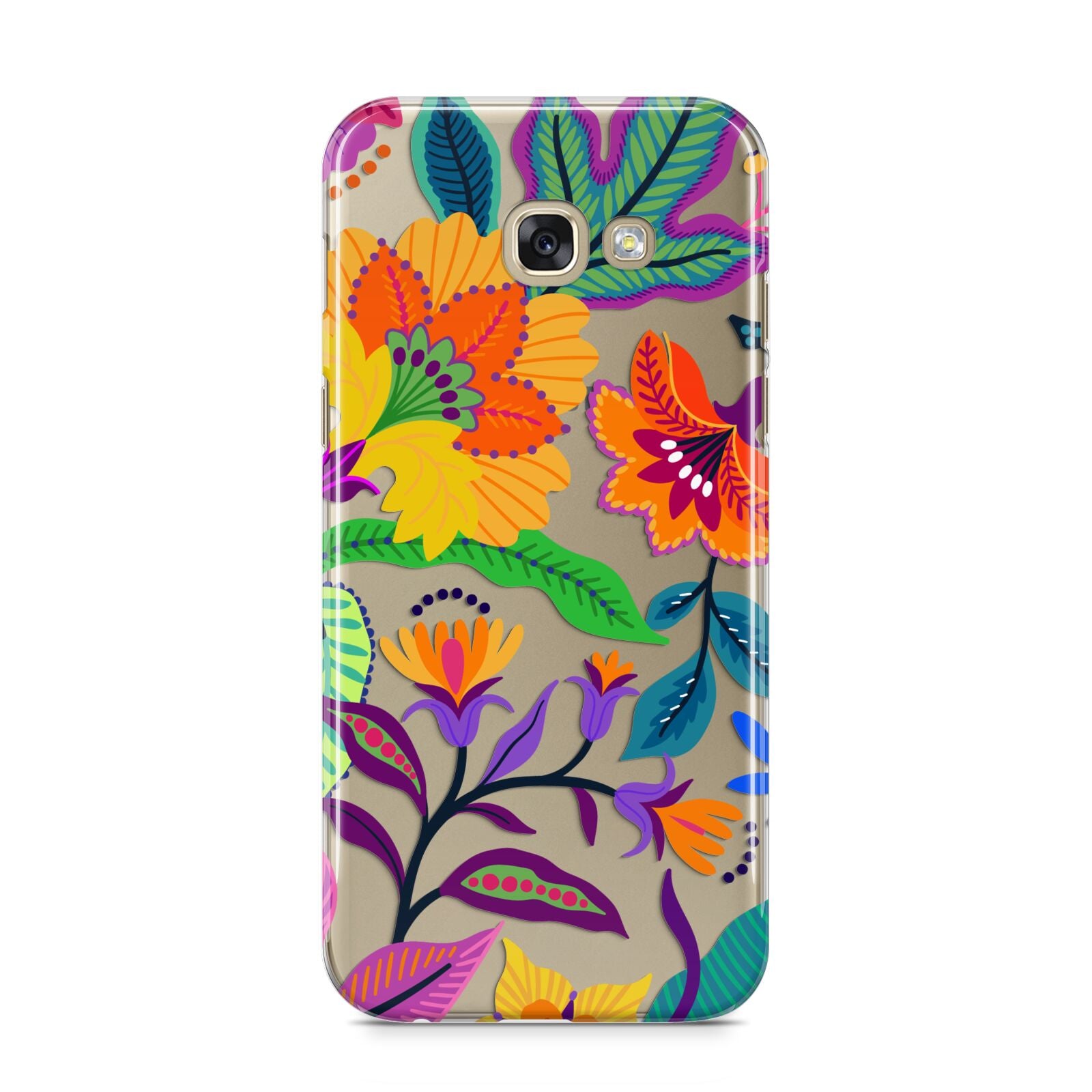 Tropical Floral Samsung Galaxy A5 2017 Case on gold phone