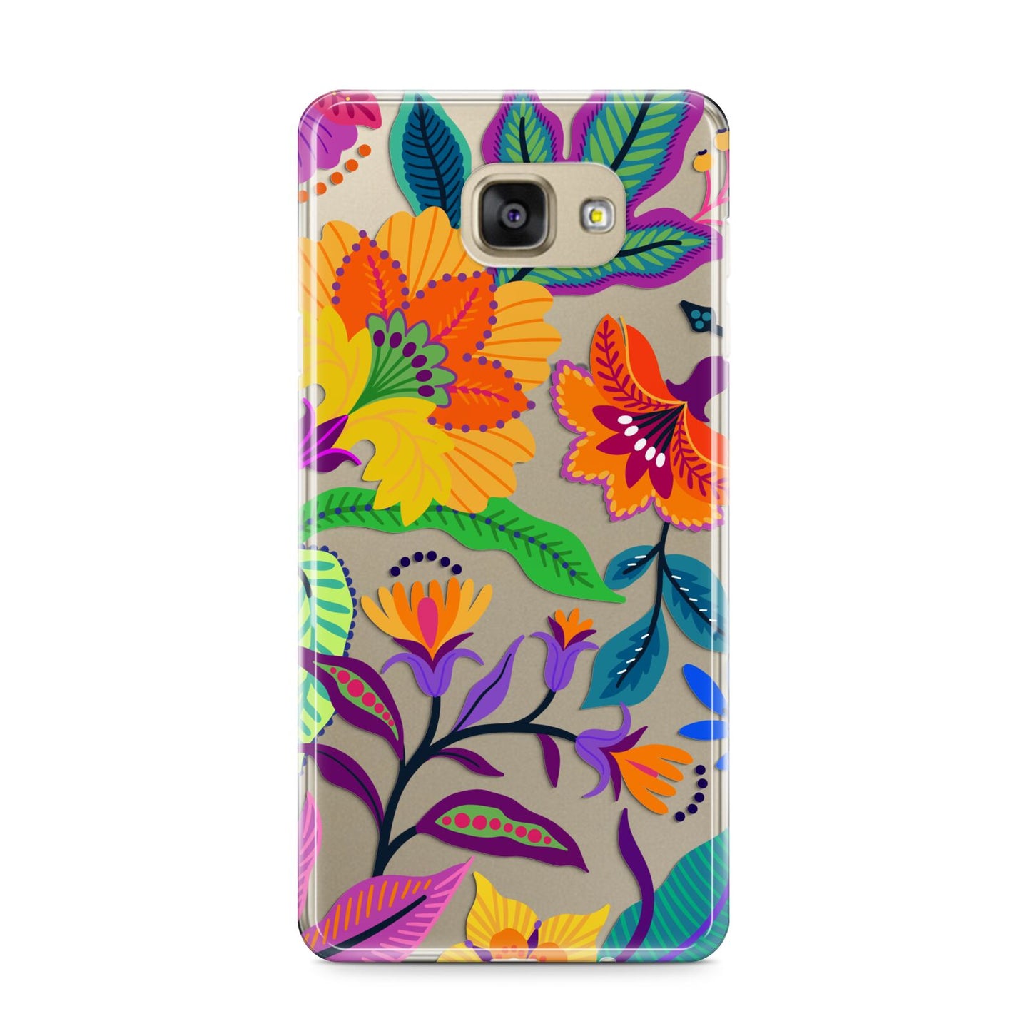 Tropical Floral Samsung Galaxy A9 2016 Case on gold phone