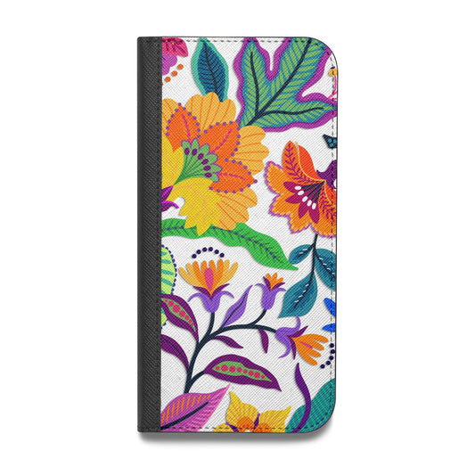 Tropical Floral Vegan Leather Flip Samsung Case