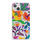 Tropical Floral iPhone 13 Clear Bumper Case