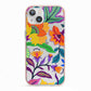 Tropical Floral iPhone 13 TPU Impact Case with Pink Edges