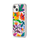Tropical Floral iPhone 14 Clear Tough Case Starlight Angled Image