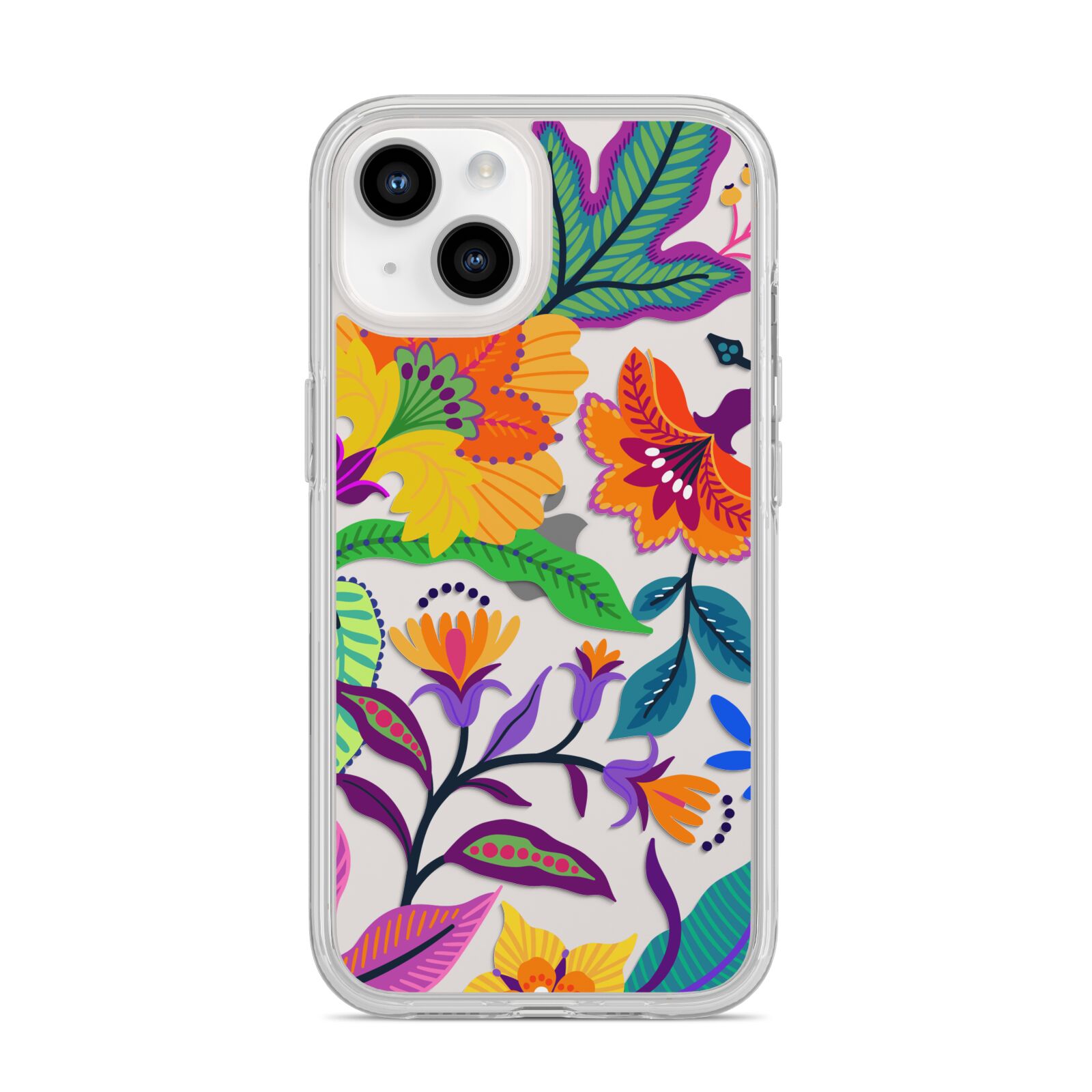 Tropical Floral iPhone 14 Clear Tough Case Starlight