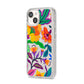 Tropical Floral iPhone 14 Glitter Tough Case Starlight Angled Image