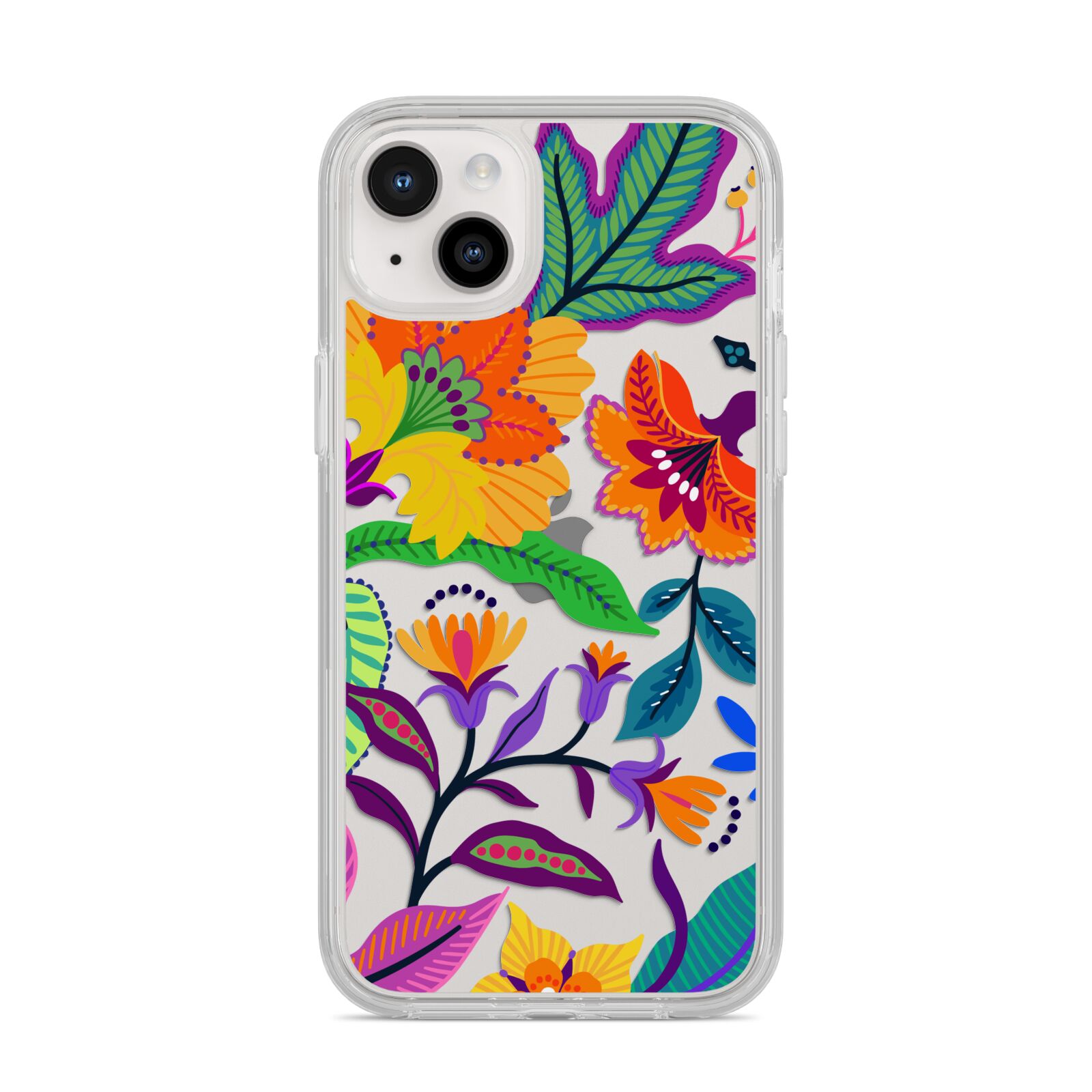 Tropical Floral iPhone 14 Plus Clear Tough Case Starlight