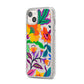 Tropical Floral iPhone 14 Plus Glitter Tough Case Starlight Angled Image