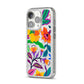 Tropical Floral iPhone 14 Pro Glitter Tough Case Silver Angled Image