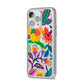 Tropical Floral iPhone 14 Pro Max Glitter Tough Case Silver Angled Image