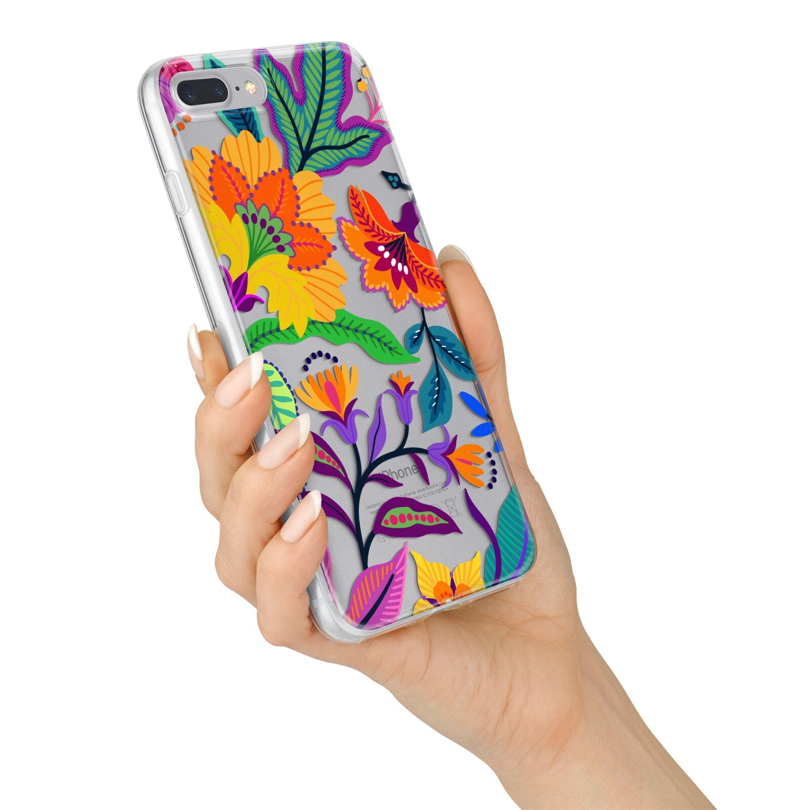 Tropical Floral iPhone 7 Plus Bumper Case on Silver iPhone Alternative Image