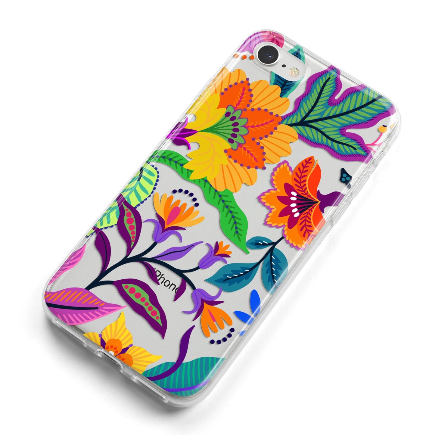 Tropical Floral iPhone 8 Bumper Case on Silver iPhone Alternative Image