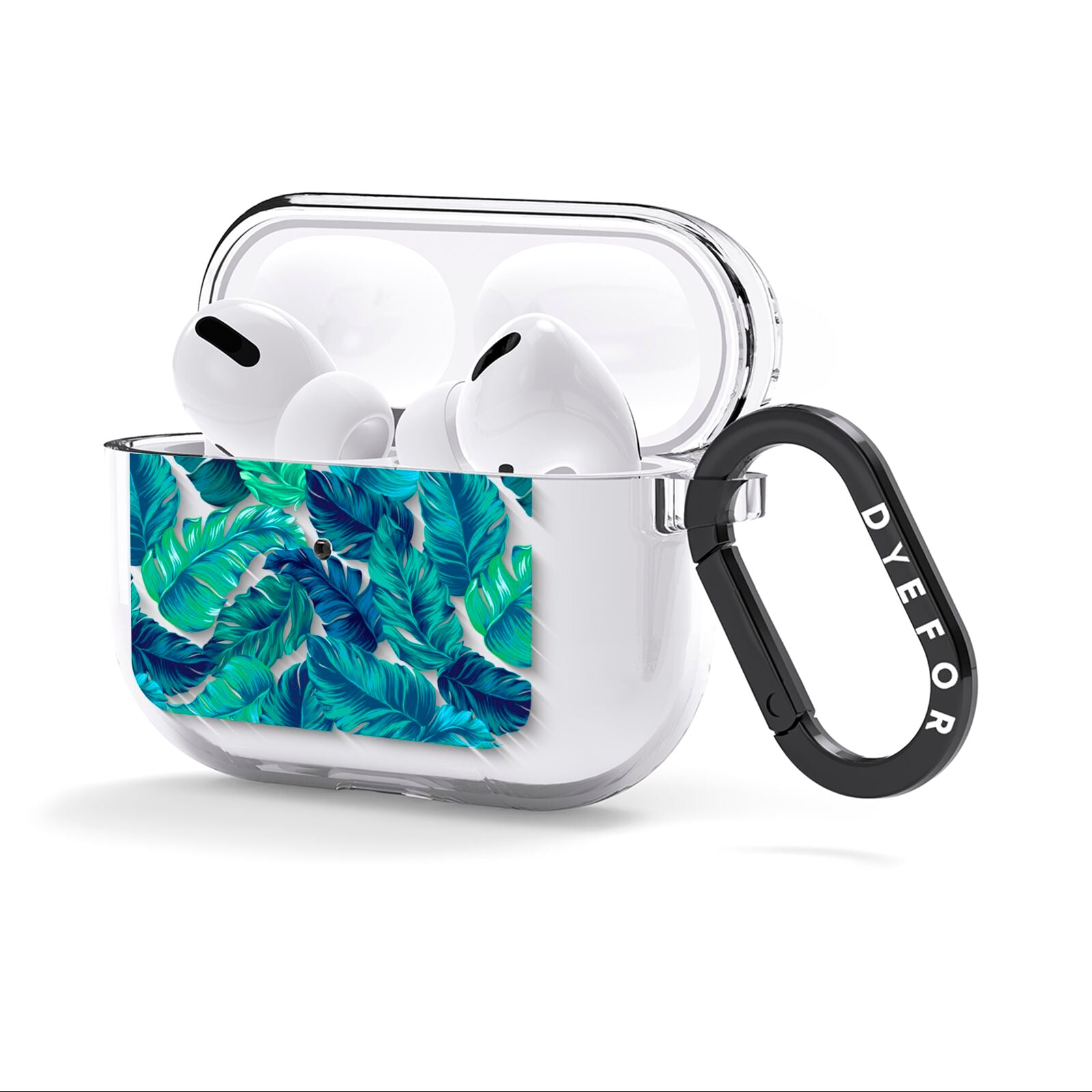 Tropical Leaves AirPods Clear Case 3rd Gen Side Image