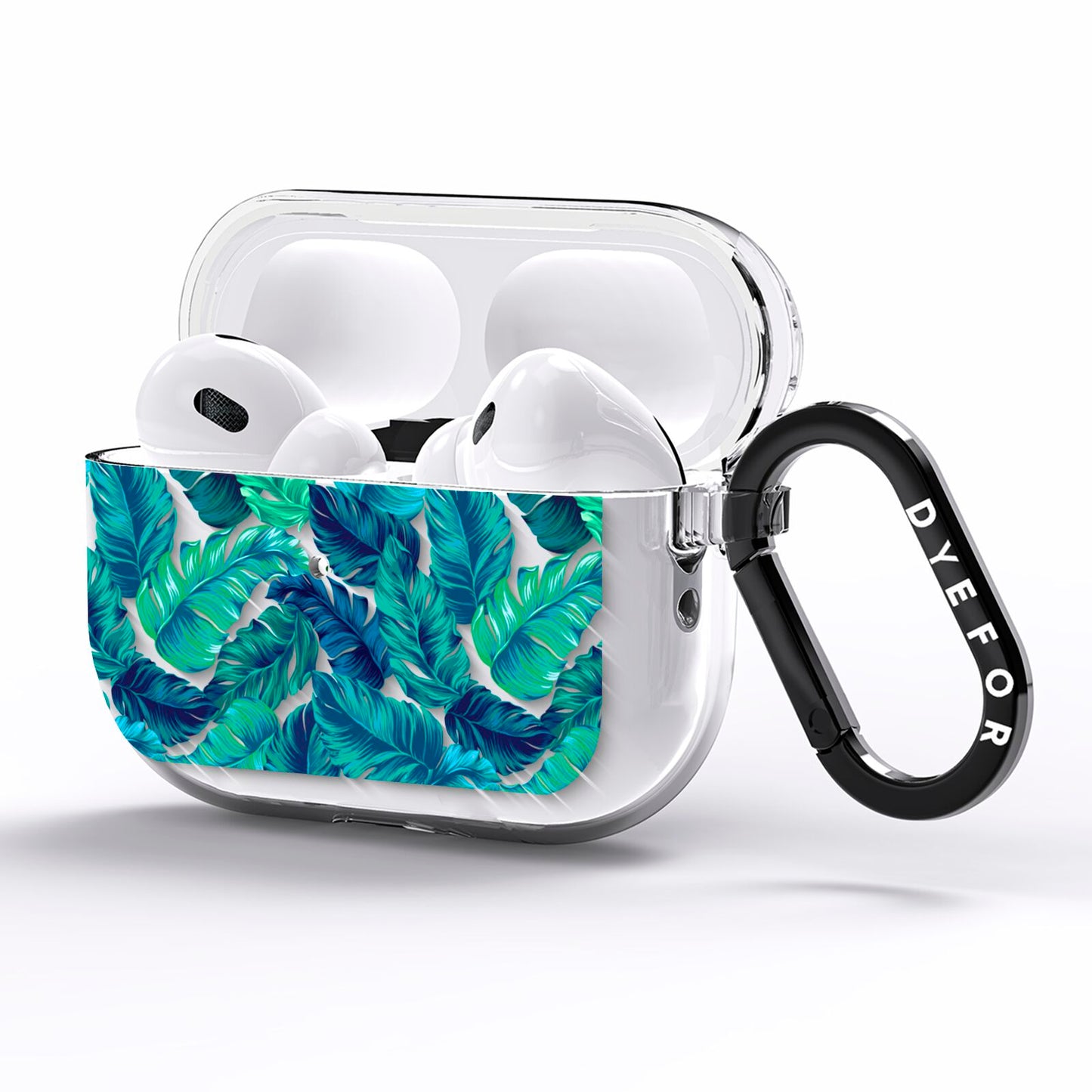 Tropical Leaves AirPods Pro Clear Case Side Image