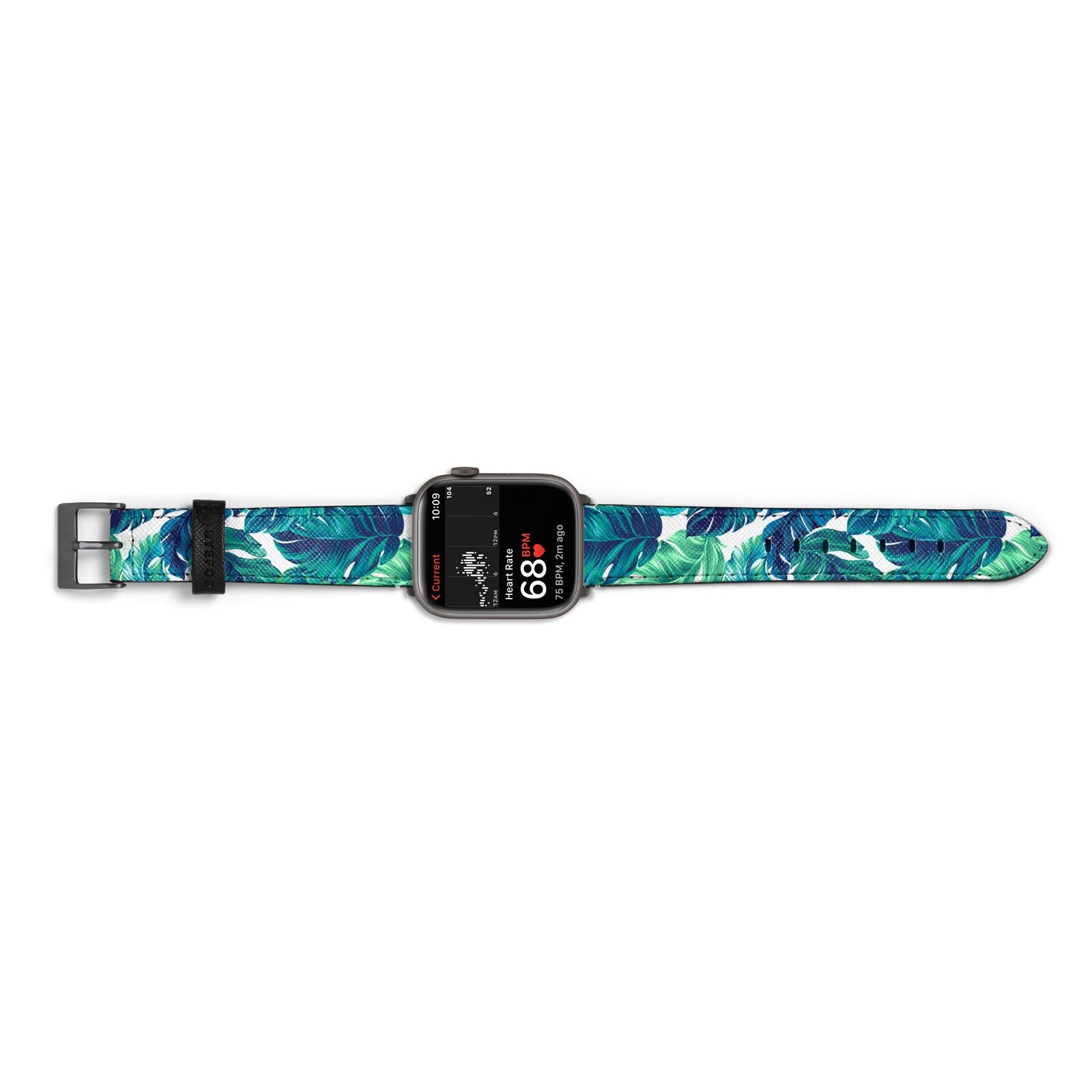 Tropical Leaves Apple Watch Strap Size 38mm Landscape Image Space Grey Hardware
