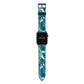 Tropical Leaves Apple Watch Strap with Blue Hardware
