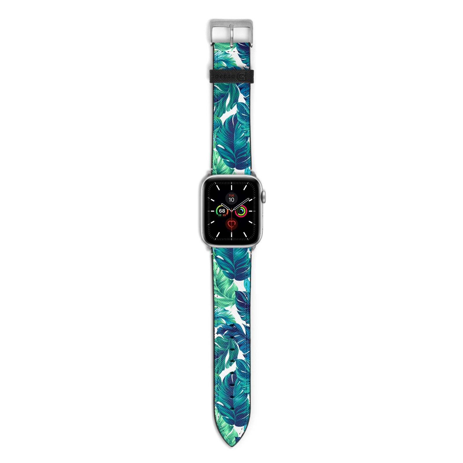 Tropical Leaves Apple Watch Strap with Silver Hardware